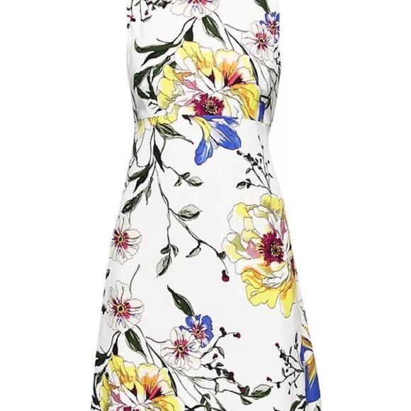Banana Republic Ivory Sleeveless Shift Dress with Multicolor Flowers - Picture 7 of 7